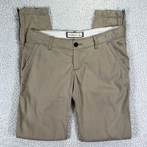 Abercrombie & Fitch Khaki Pants Women's 00 (28x29.5) Preppy Minimalist Casual